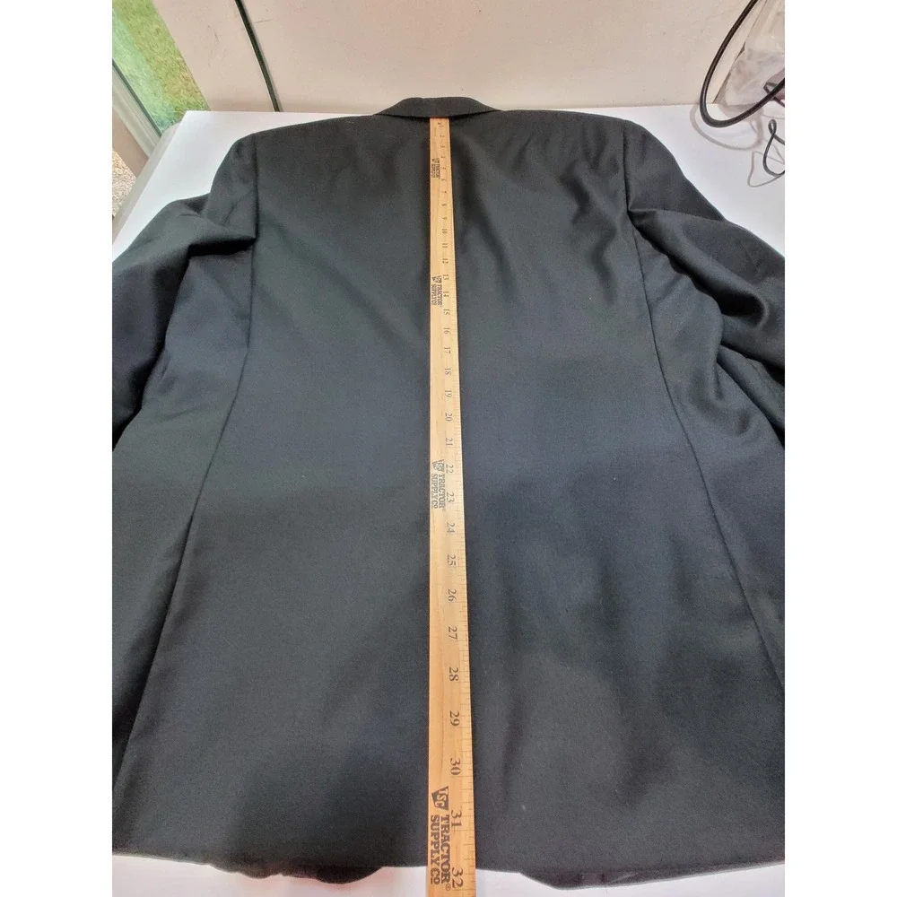 Jos. A. Bank Wool Blazer Mens 44R Signature Black Gold Crest Button Professional